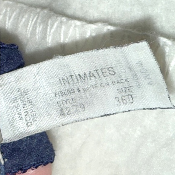 Vintage CHRISTIAN DIOR Midnight Blue Lace & Satin Balconette BRA 36D style 4279 - Picture 4 of 8